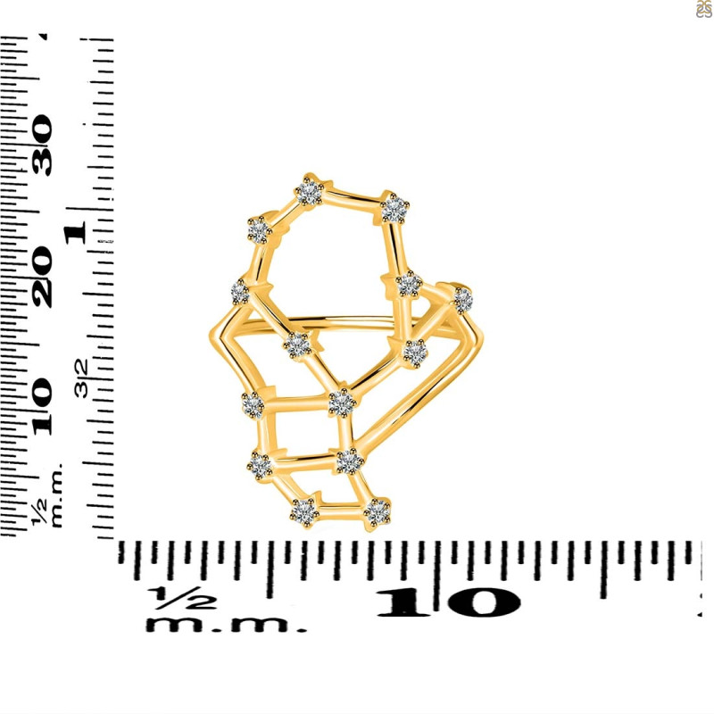 Scorpio Zodiac Star Constellation With Cubic Zirconia Ring CUZ-RDR-2048.