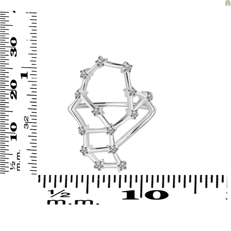 Scorpio Zodiac Star Constellation With Cubic Zirconia Ring CUZ-RDR-2048.