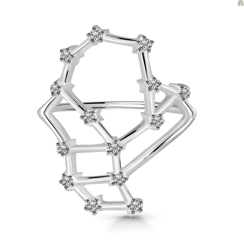 Scorpio Zodiac Star Constellation With Cubic Zirconia Ring CUZ-RDR-2048.