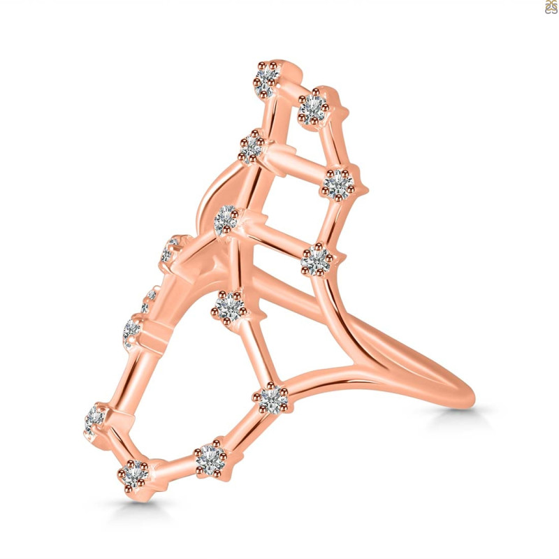 Scorpio Zodiac Star Constellation With Cubic Zirconia Ring CUZ-RDR-2048.