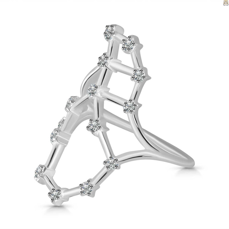Scorpio Zodiac Star Constellation With Cubic Zirconia Ring CUZ-RDR-2048.