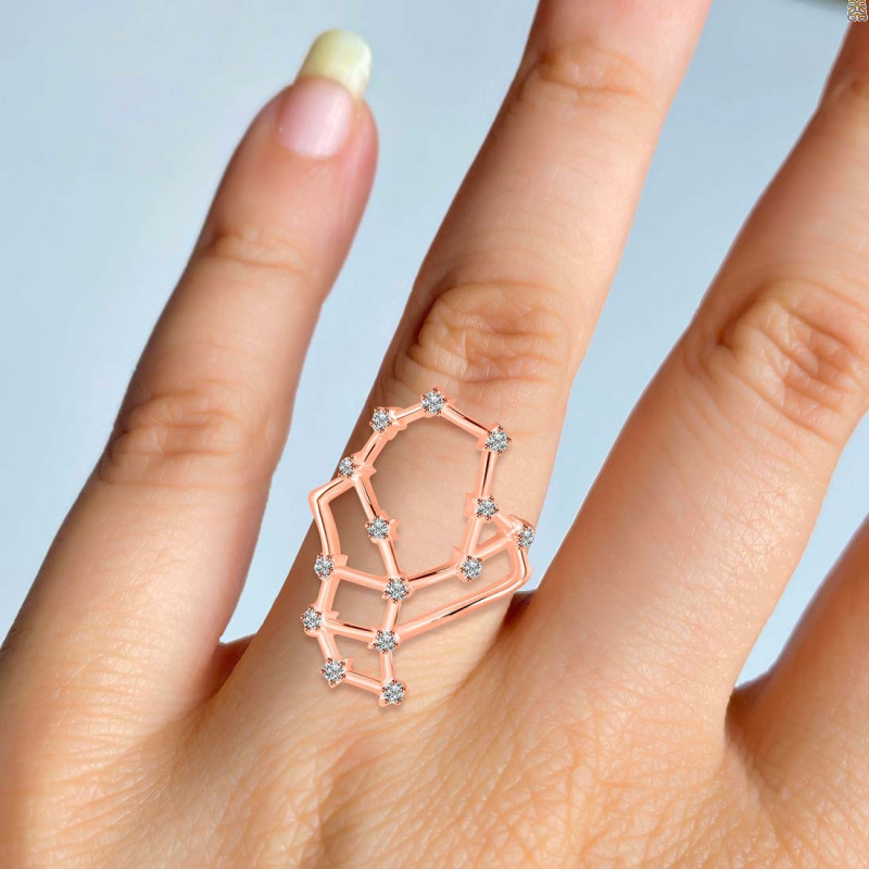 Scorpio Zodiac Star Constellation With Cubic Zirconia Ring CUZ-RDR-2048.