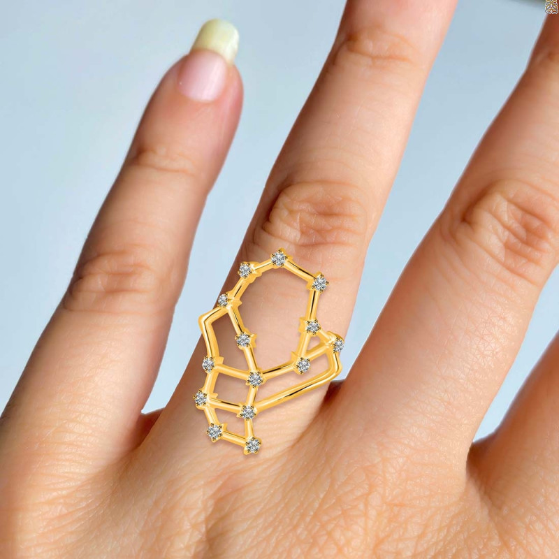 Scorpio Zodiac Star Constellation With Cubic Zirconia Ring CUZ-RDR-2048.