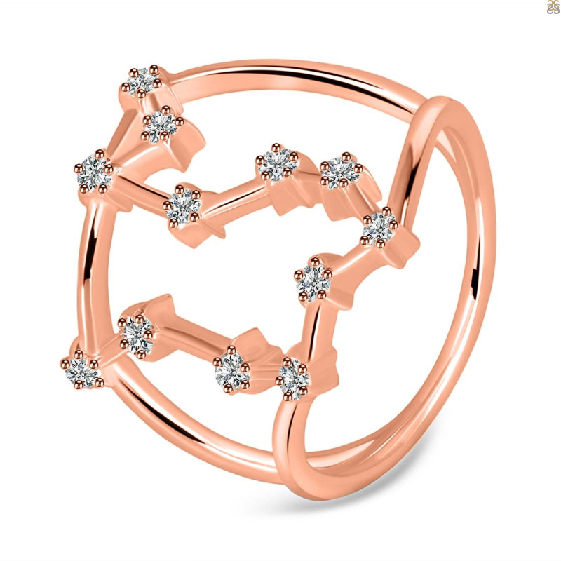 Libra Zodiac Star Constellation With Cubic Zirconia Ring CUZ-RDR-2049.