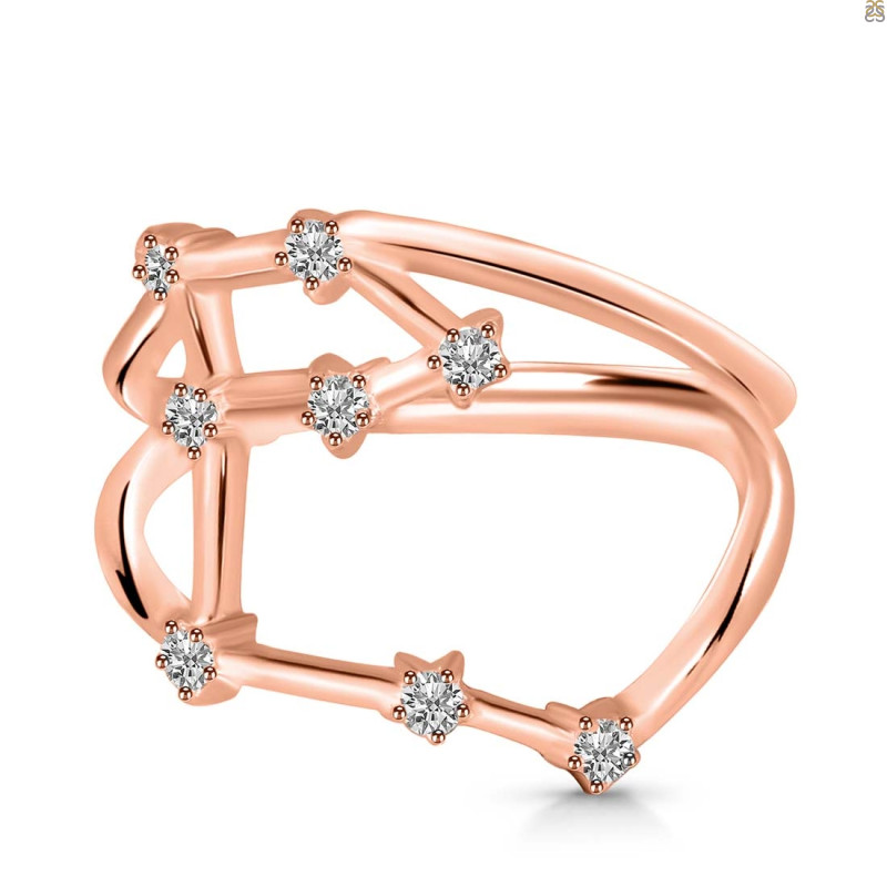 Aries Zodiac Star Constellation With Cubic Zirconia Ring CUZ-RDR-2050.