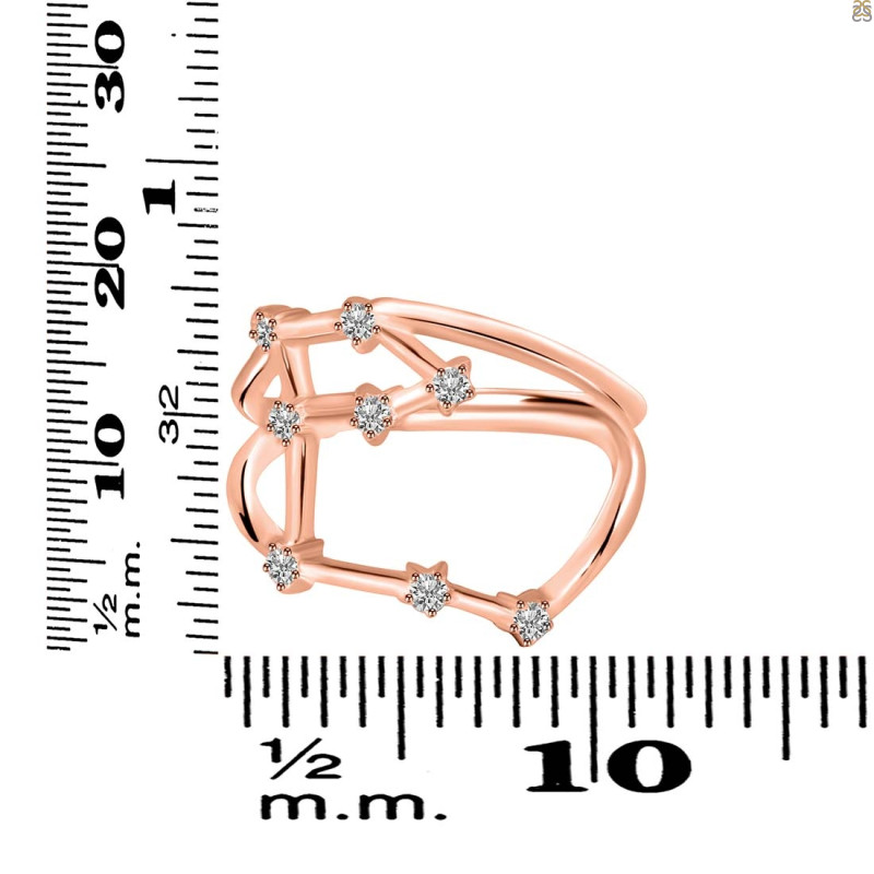 Aries Zodiac Star Constellation With Cubic Zirconia Ring CUZ-RDR-2050.