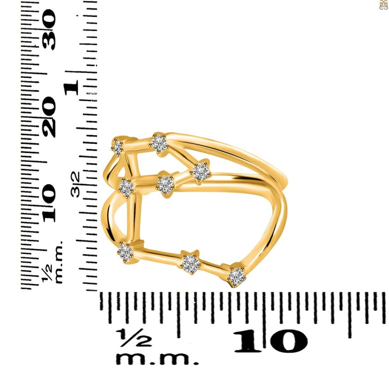 Aries Zodiac Star Constellation With Cubic Zirconia Ring CUZ-RDR-2050.