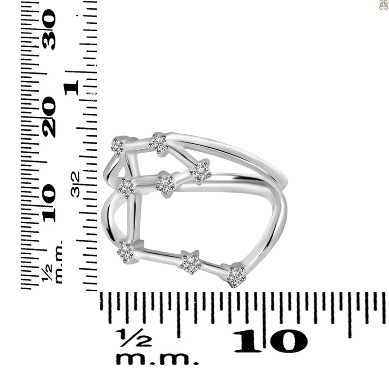 Aries Zodiac Star Constellation With Cubic Zirconia Ring CUZ-RDR-2050.