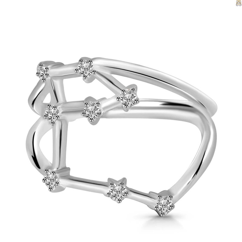 Aries Zodiac Star Constellation With Cubic Zirconia Ring CUZ-RDR-2050.