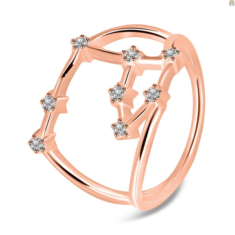 Aries Zodiac Star Constellation With Cubic Zirconia Ring CUZ-RDR-2050.