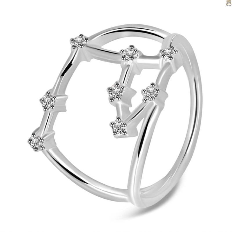 Aries Zodiac Star Constellation With Cubic Zirconia Ring CUZ-RDR-2050.