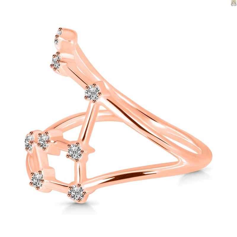 Aries Zodiac Star Constellation With Cubic Zirconia Ring CUZ-RDR-2050.