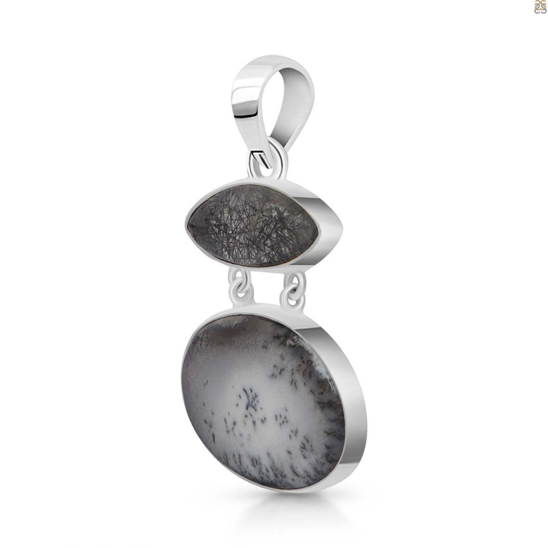 Dendritic Agate Pendant-2SP