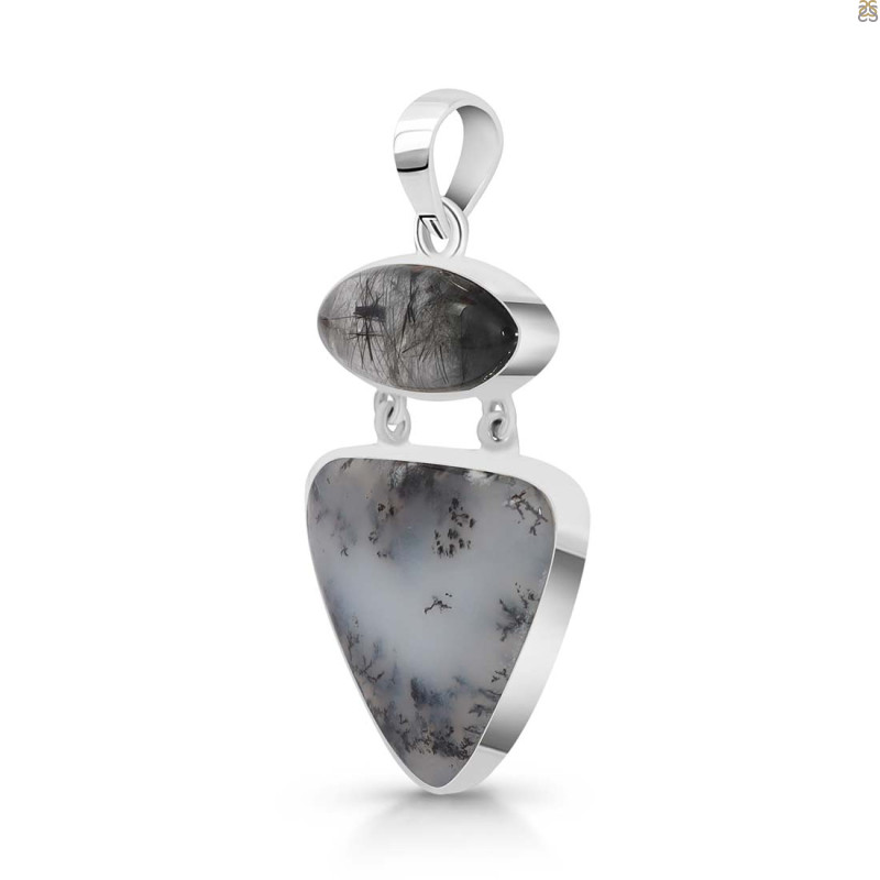 Dendritic Agate Pendant-2SP DDA-1-42