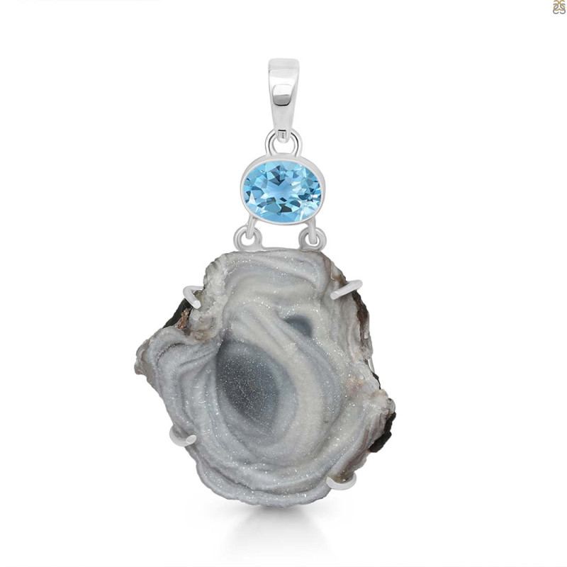 Desert Druzy Pendant-2SP DDZ-1-12