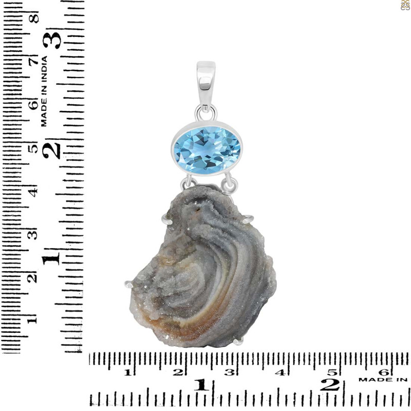 Desert Druzy Pendant-2SP DDZ-1-15