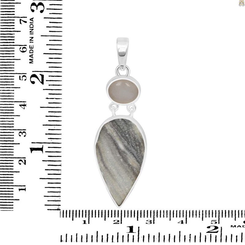 Desert Druzy/Moonstone Pendant-2SP DDZ-1-56