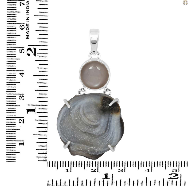 Desert Druzy Pendant-2SP DDZ-1-7