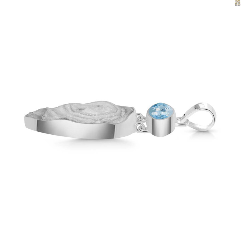 Desert Druzy/Blue Topaz Pendant-2SP DDZ-1-77