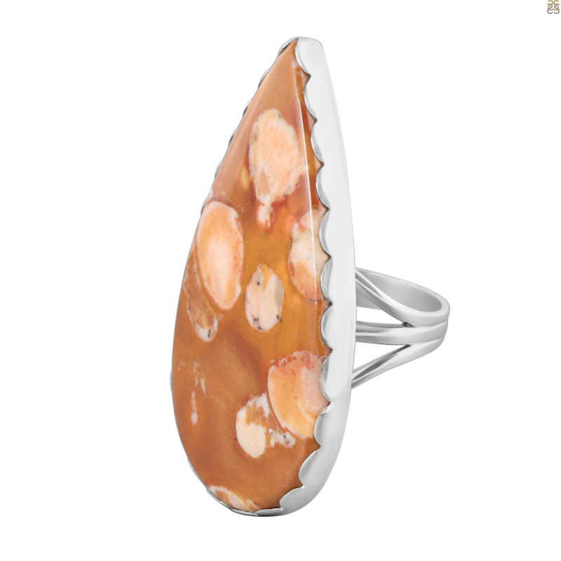 Deerfawn Jasper Ring-R-Size-7