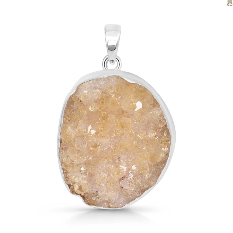 Natural Druzy Pendant-SP DRZ-1-16