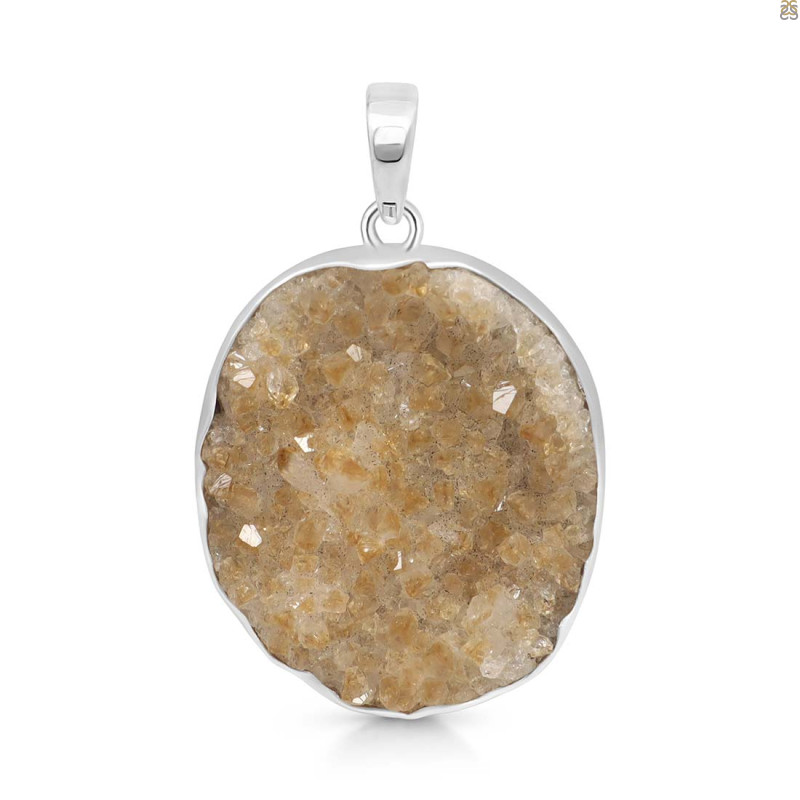 Natural Druzy Pendant-SP DRZ-1-23