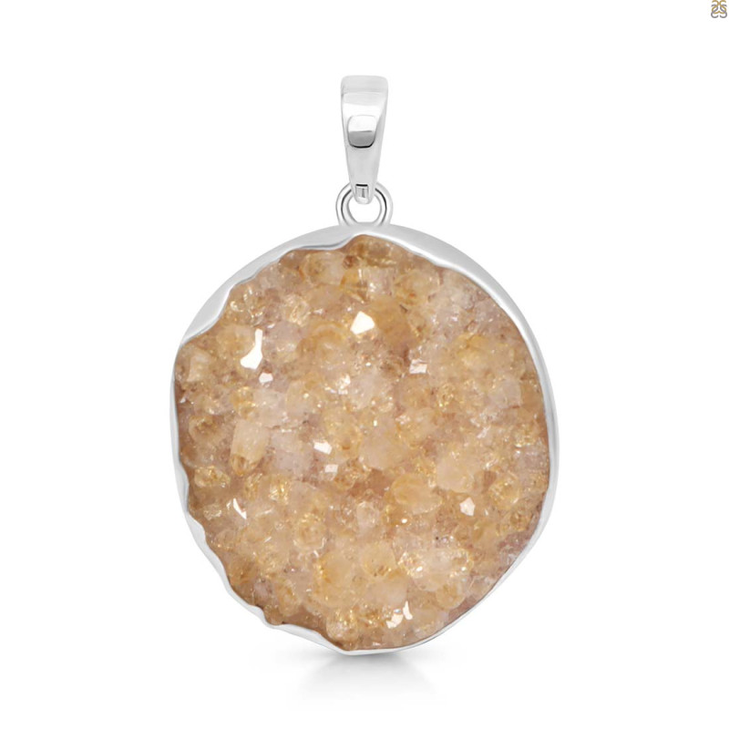 Natural Druzy Pendant-SP DRZ-1-26