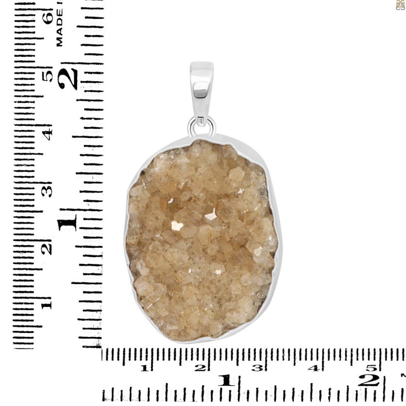 Natural Druzy Pendant-SP DRZ-1-29