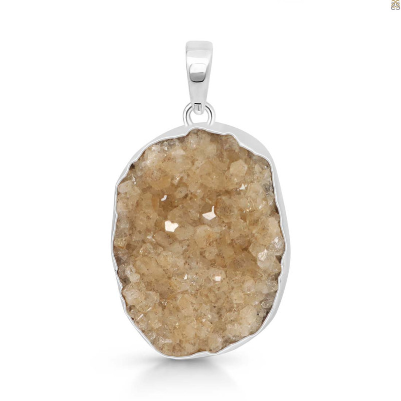Natural Druzy Pendant-SP DRZ-1-29