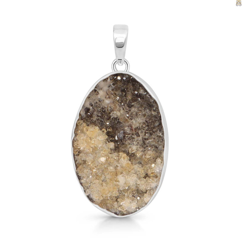 Natural Druzy Pendant-SP DRZ-1-33