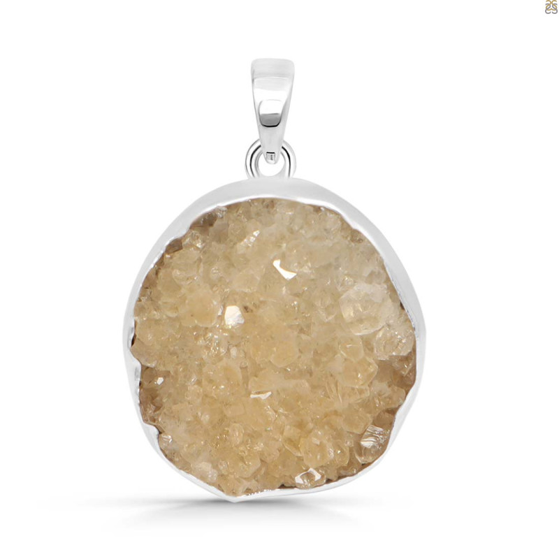 Natural Druzy Pendant-SP DRZ-1-40