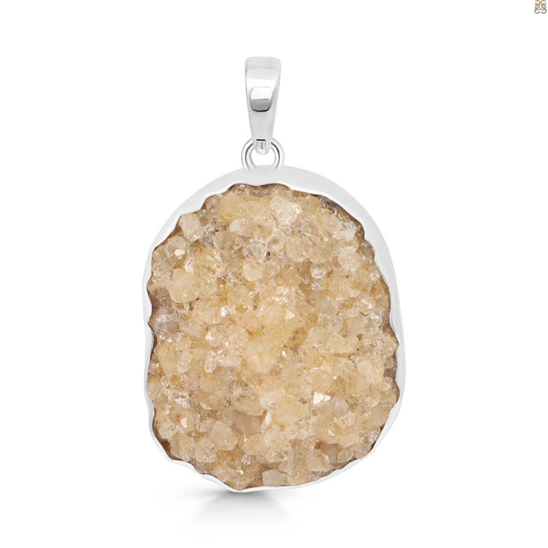 Natural Druzy Pendant-SP DRZ-1-46