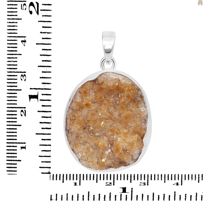 Natural Druzy Pendant-SP DRZ-1-52