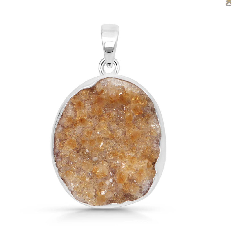Natural Druzy Pendant-SP DRZ-1-52