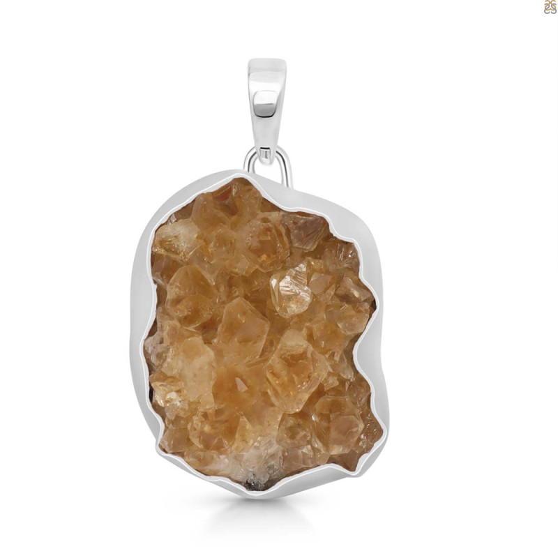 Natural Druzy Pendant-SP DRZ-1-55