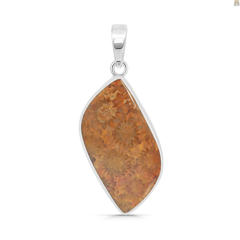 Fossilized Coral Pendant-SP FSC-1-13