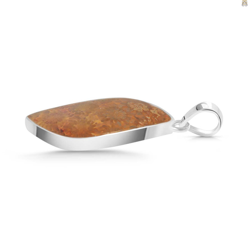 Fossilized Coral Pendant-SP FSC-1-13