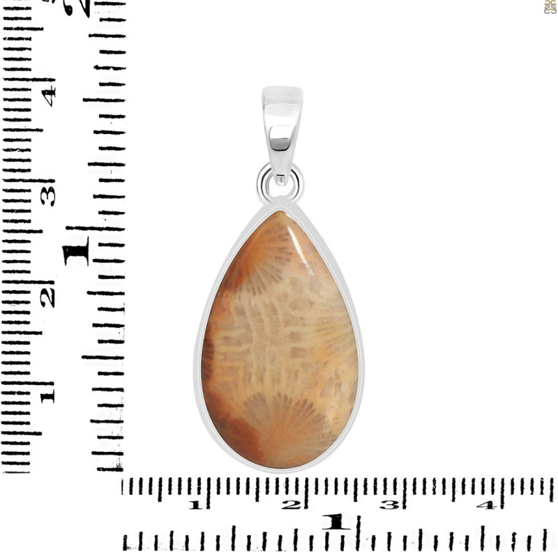 Fossilized Coral Pendant-SP FSC-1-19