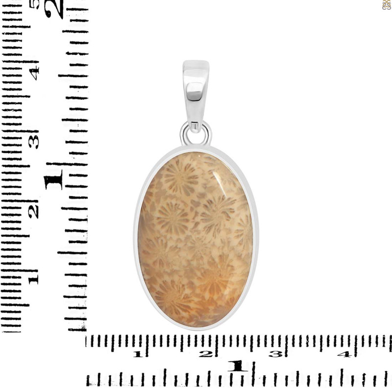 Fossilized Coral Pendant-SP FSC-1-21