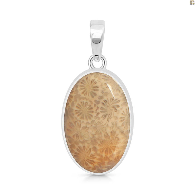 Fossilized Coral Pendant-SP FSC-1-21