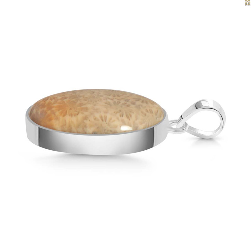 Fossilized Coral Pendant-SP FSC-1-21