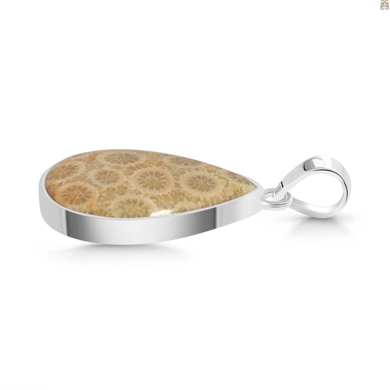 Fossilized Coral Pendant-SP FSC-1-29