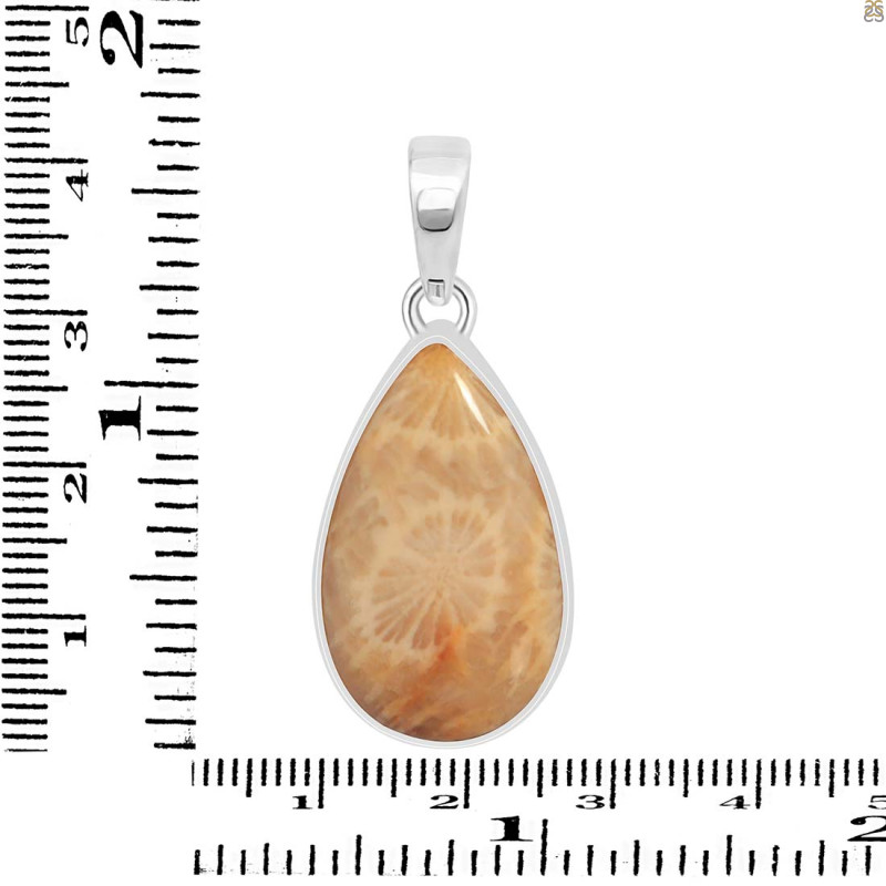Fossilized Coral Pendant-SP FSC-1-34