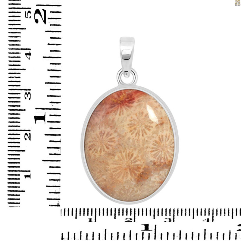 Fossilized Coral Pendant-SP FSC-1-39