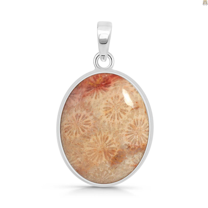 Fossilized Coral Pendant-SP FSC-1-39