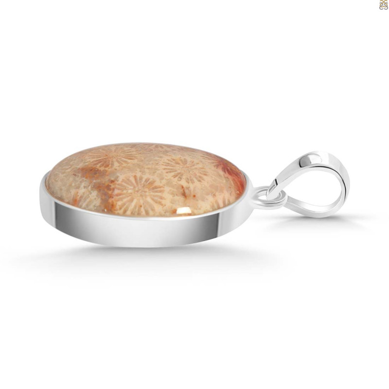 Fossilized Coral Pendant-SP FSC-1-39