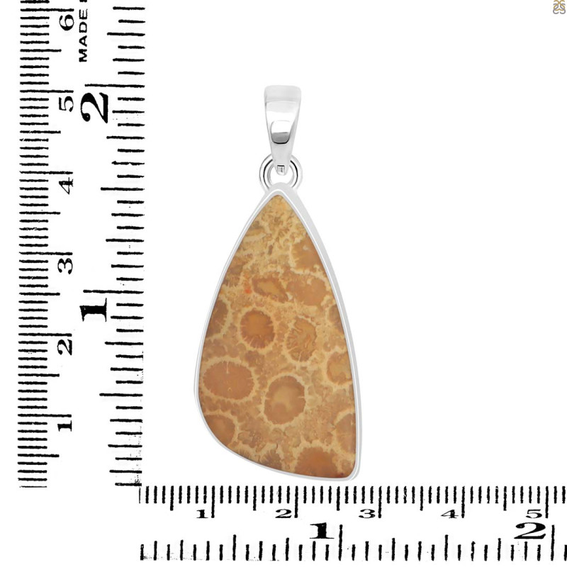 Fossilized Coral Pendant-SP FSC-1-43