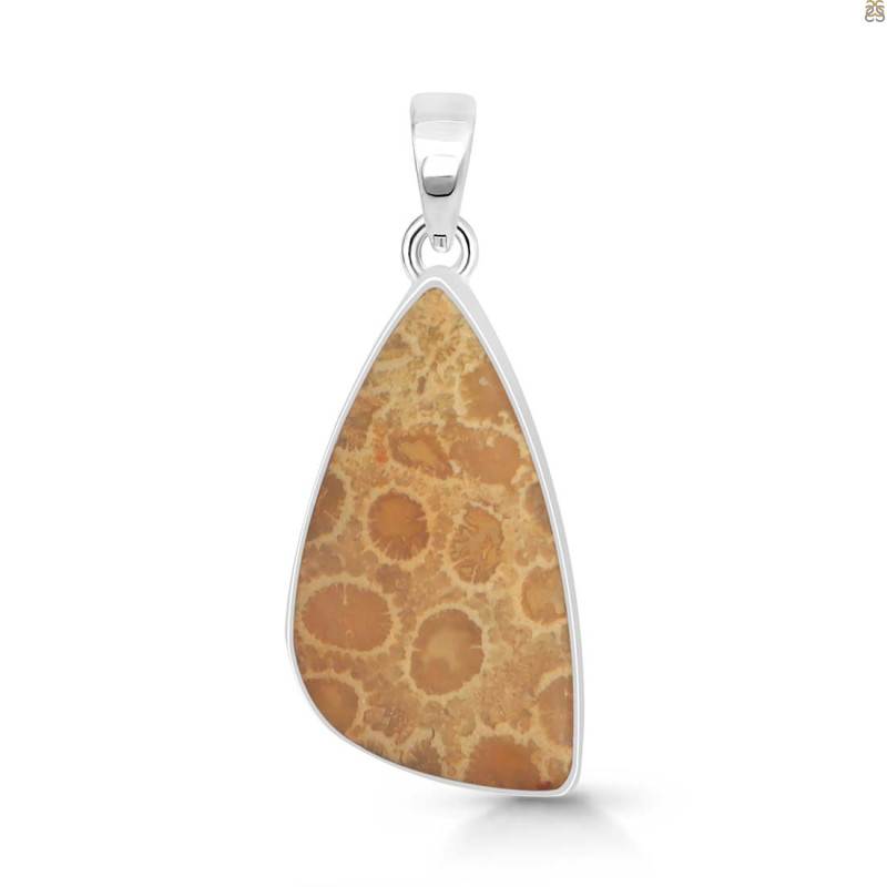 Fossilized Coral Pendant-SP FSC-1-43