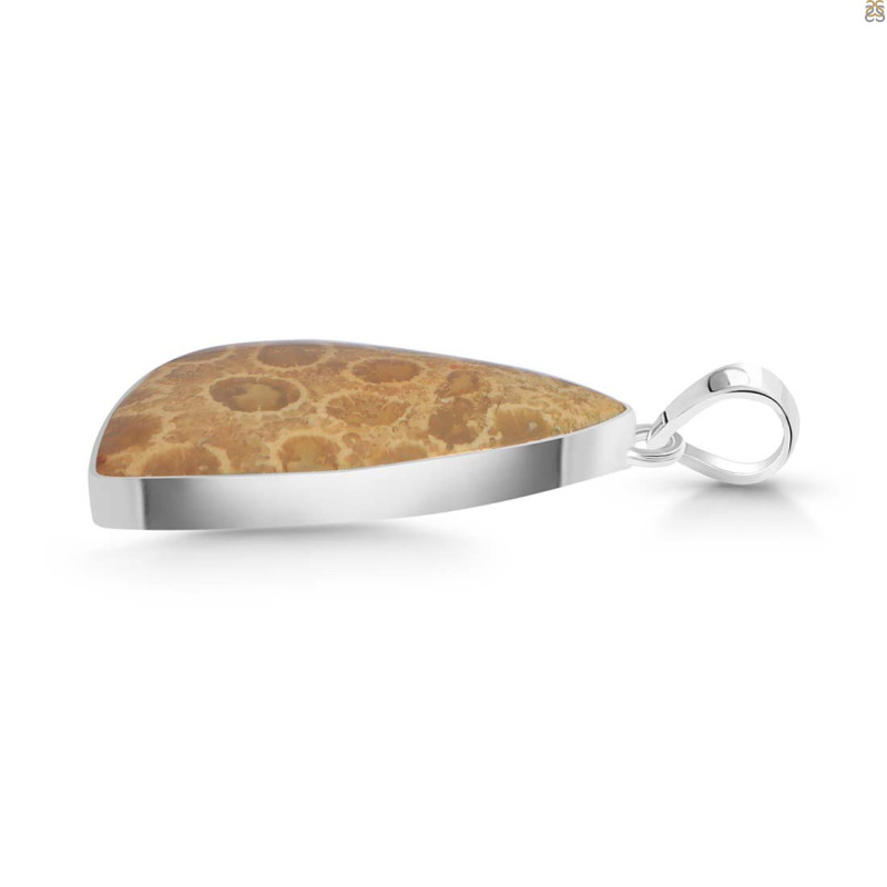 Fossilized Coral Pendant-SP FSC-1-43