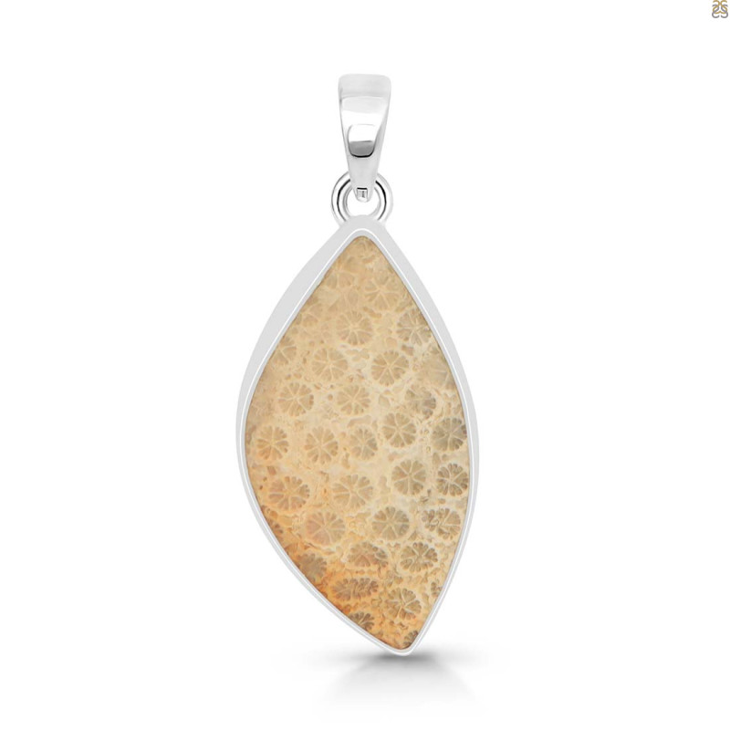 Fossilized Coral Pendant-SP FSC-1-44